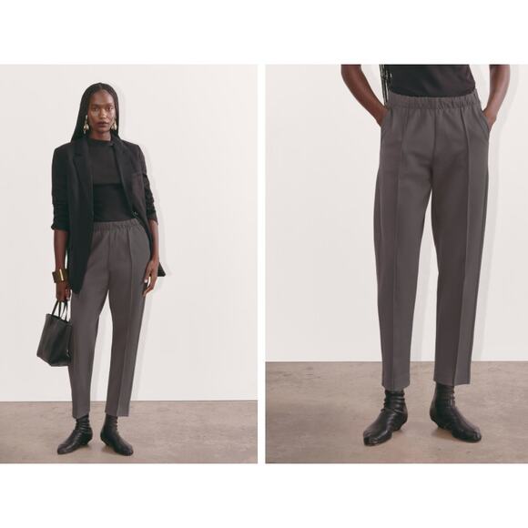 Everlane Dream Pant Womens Size XS Elastic Waist Double Knit Pintuck Tapered Leg - Picture 1 of 12